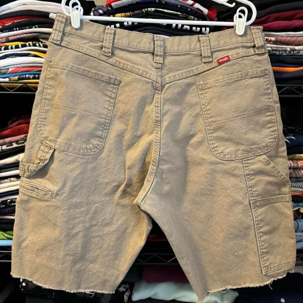 Vintage Y2K Wrangler Men Size 38 Carpenter‎ Workwear Cutoff Shorts 12" Inseam